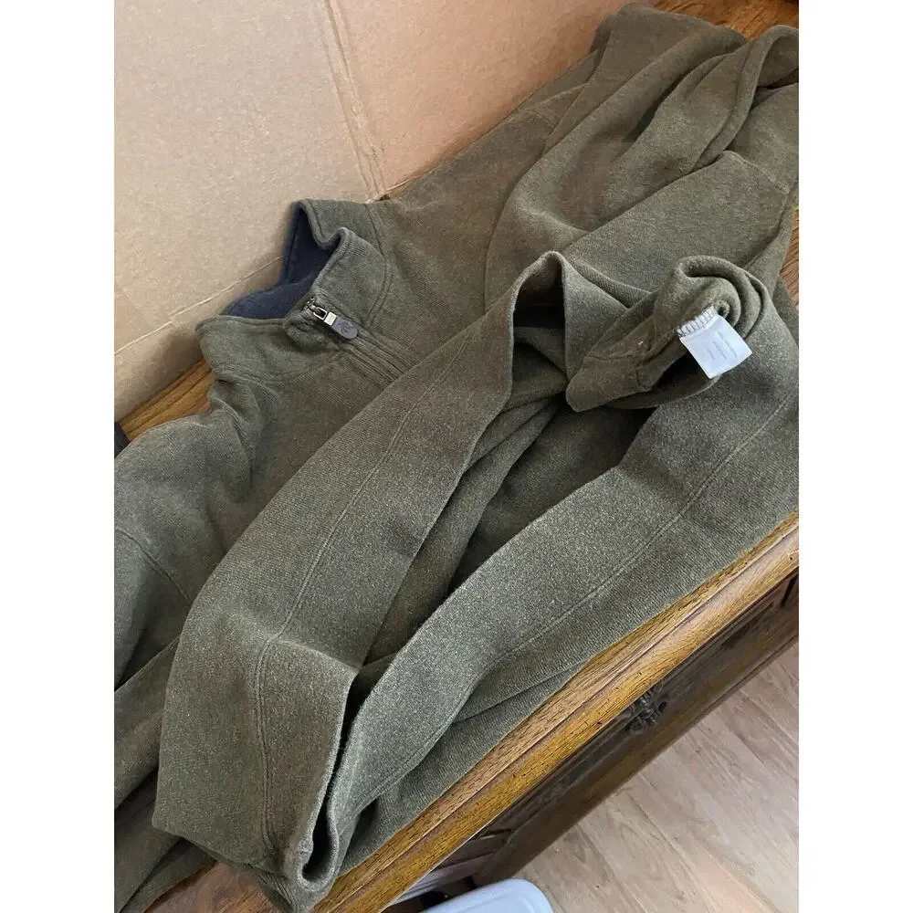 Orvis Mens XXL Vintage Quarter Zip Pullover Sweater Green Heavyweight Cotton‎